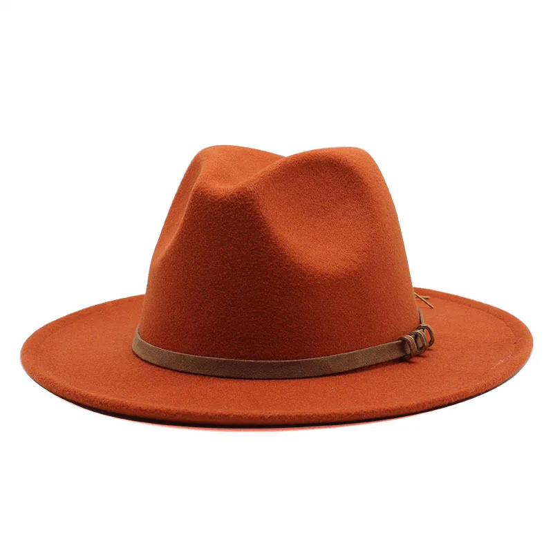 vintage Autumn and Winter fedora hats unisex wholesale women felt hat high quality wide brim 100% wool felt fedora hats men