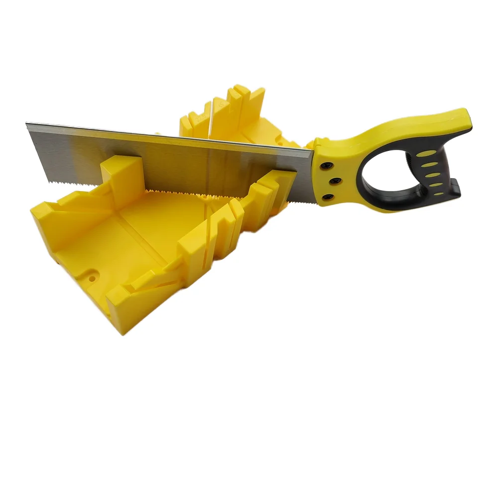 Plastic Handle Back Saw & Plastic Mitre Box Set Saw Cabinet Diagonal Cutting Tools for Decorating DIY