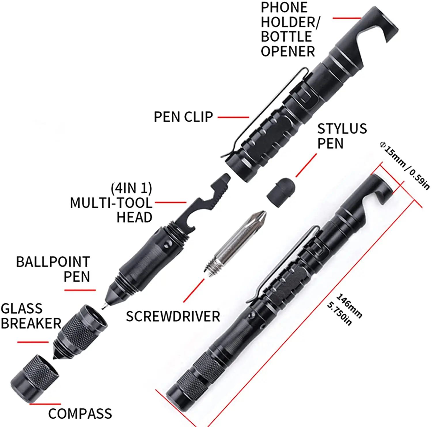 multifunctional tactical pen wholesale field adventure lighting self-defense tools tactical self defense tool  with outdoor tool
