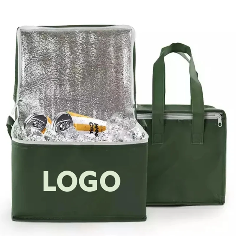 Non woven aluminum foil cooler bags large food delivery beer packaging thermal insulated cooler bags