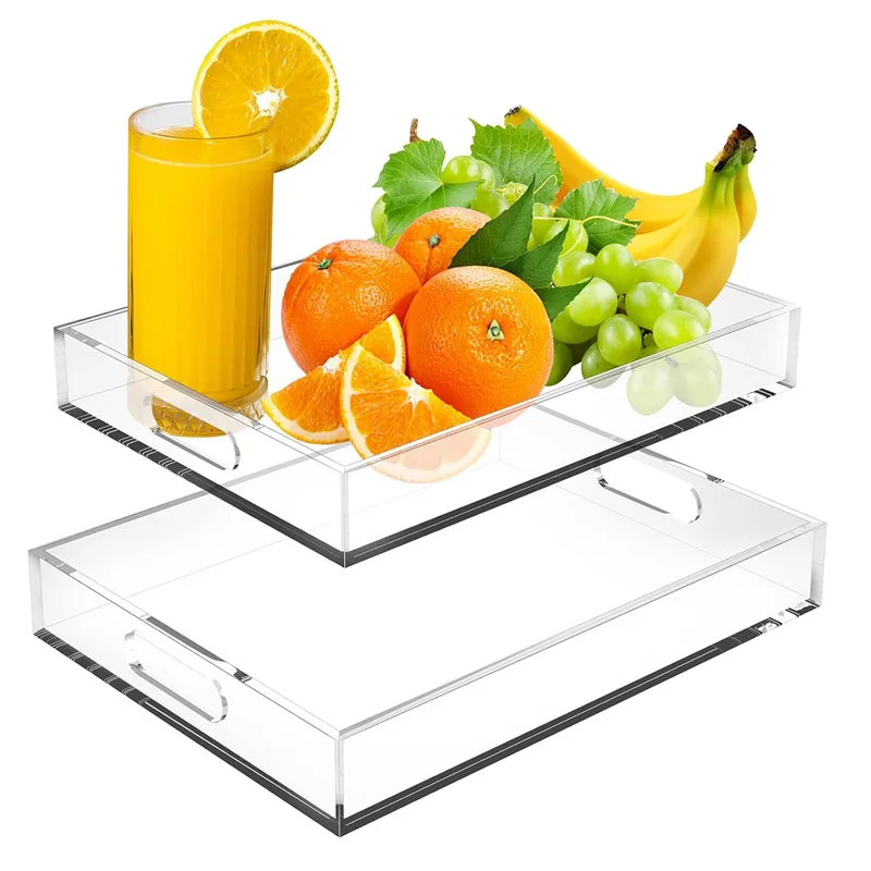 factory wholesale custom size square clear plexiglass acrylic tray