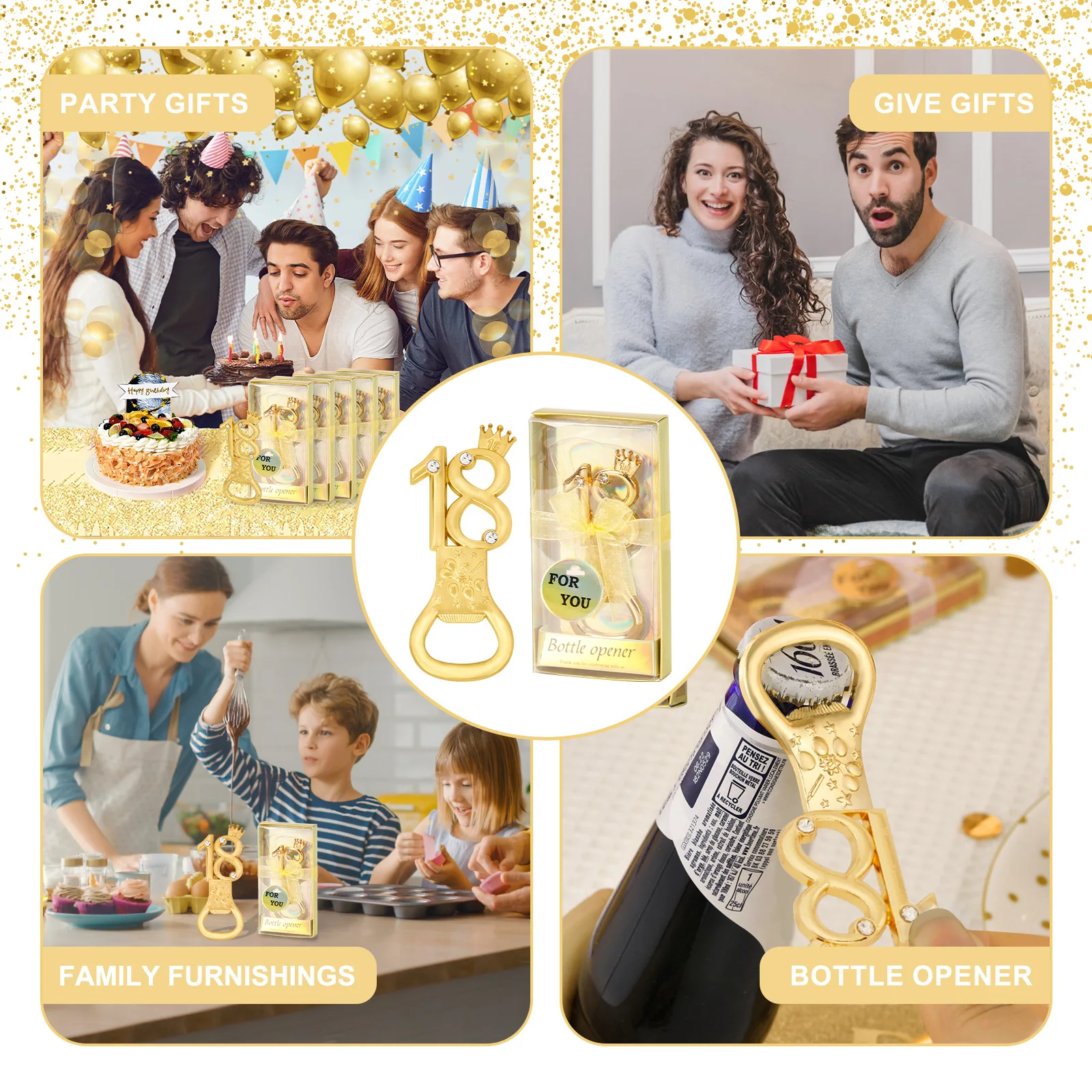 Wedding Celebration Gift of 18th Bottle Opener gifts for 18 year old Birthday party favors for Number 18 Beer openers