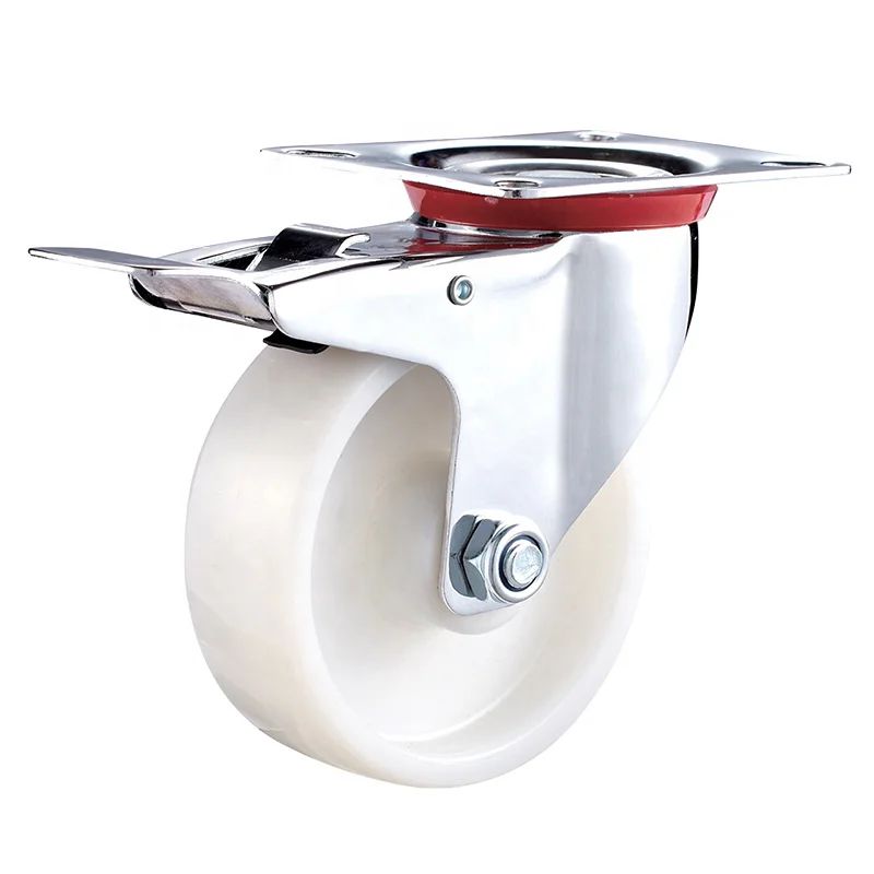 3 4 5 6 8 Inch European Style White PP Industrial Caster Wheel Cart Wheel
