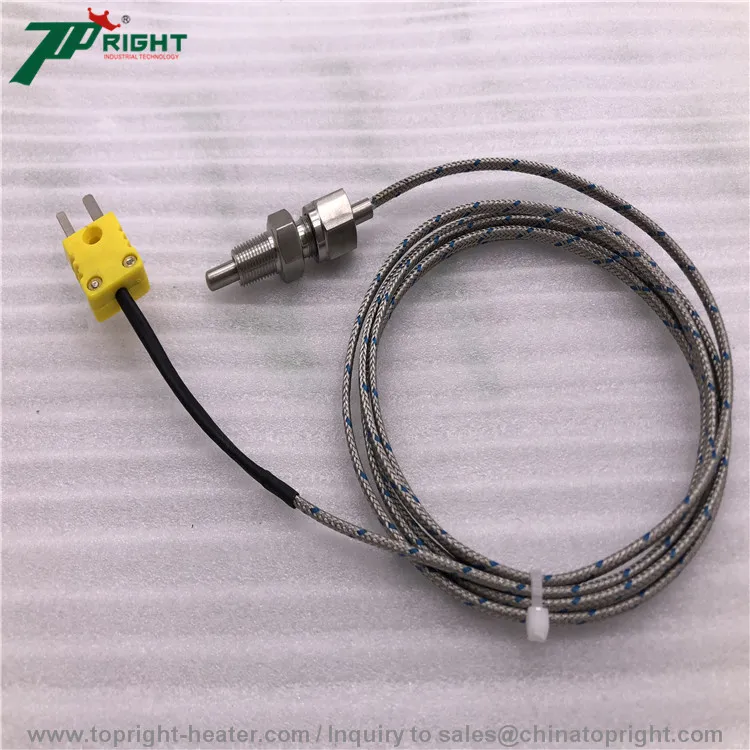 M6/M8 Screw K type thermocouple Temperature Detector 3 Wires Cable for Boiler Oven Temperature Controller
