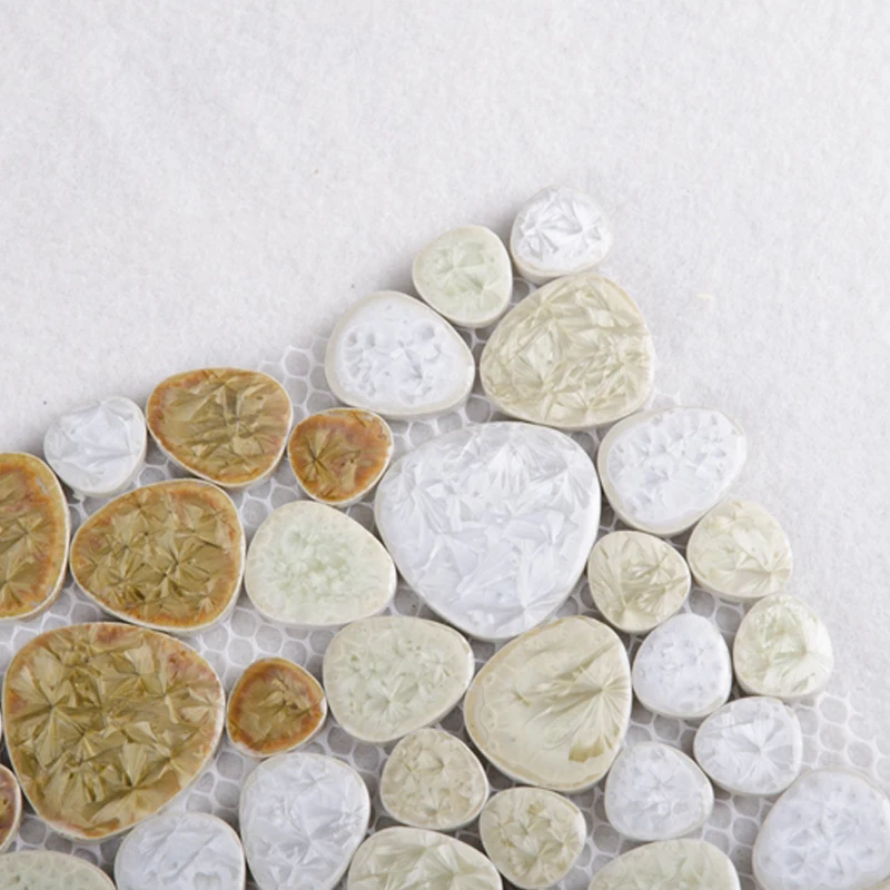 China pebbles shape bathroom ceramic floor mosaic tiles for crafts
