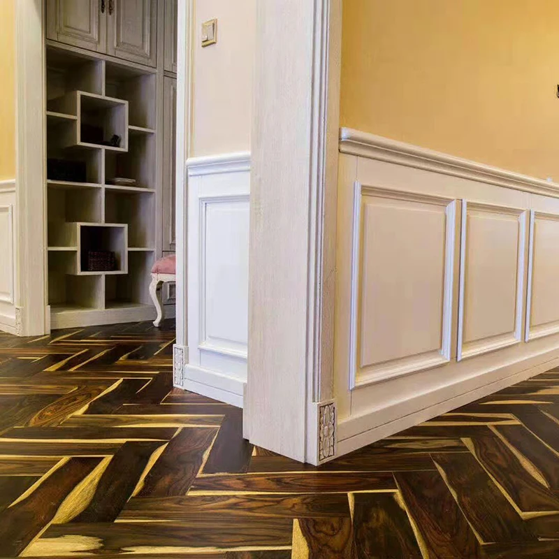 Black & White Ebony/Rosewood / Sonokeling /Mahogany /Black Wood With Sapwood Herringbone Wood Flooring Dalbergia Latifolia Wood