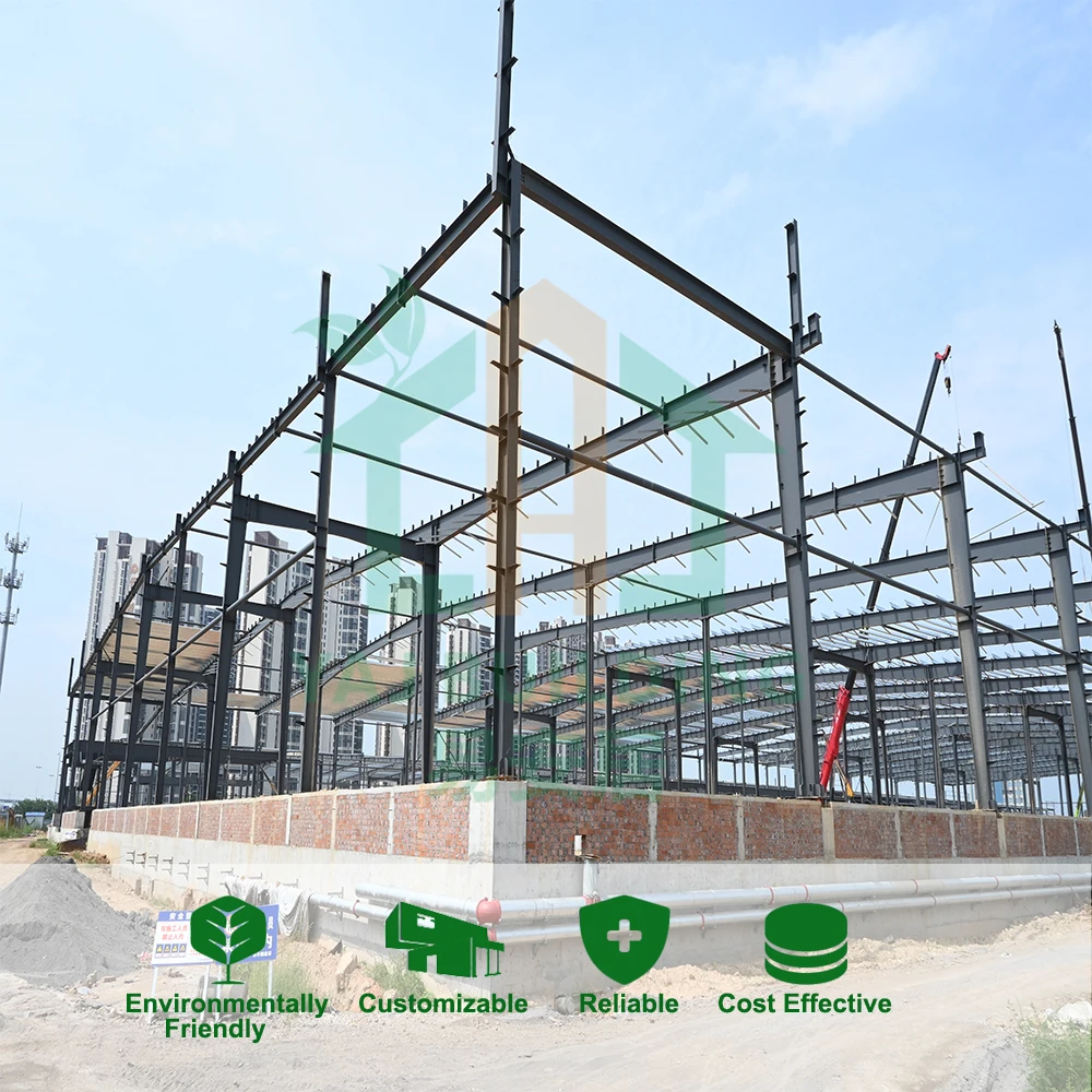 Сборный склад стальной конструкции сборный промышленный каркас из углеродистой стали OEM ODM высокопрочный Коммерческий корпус