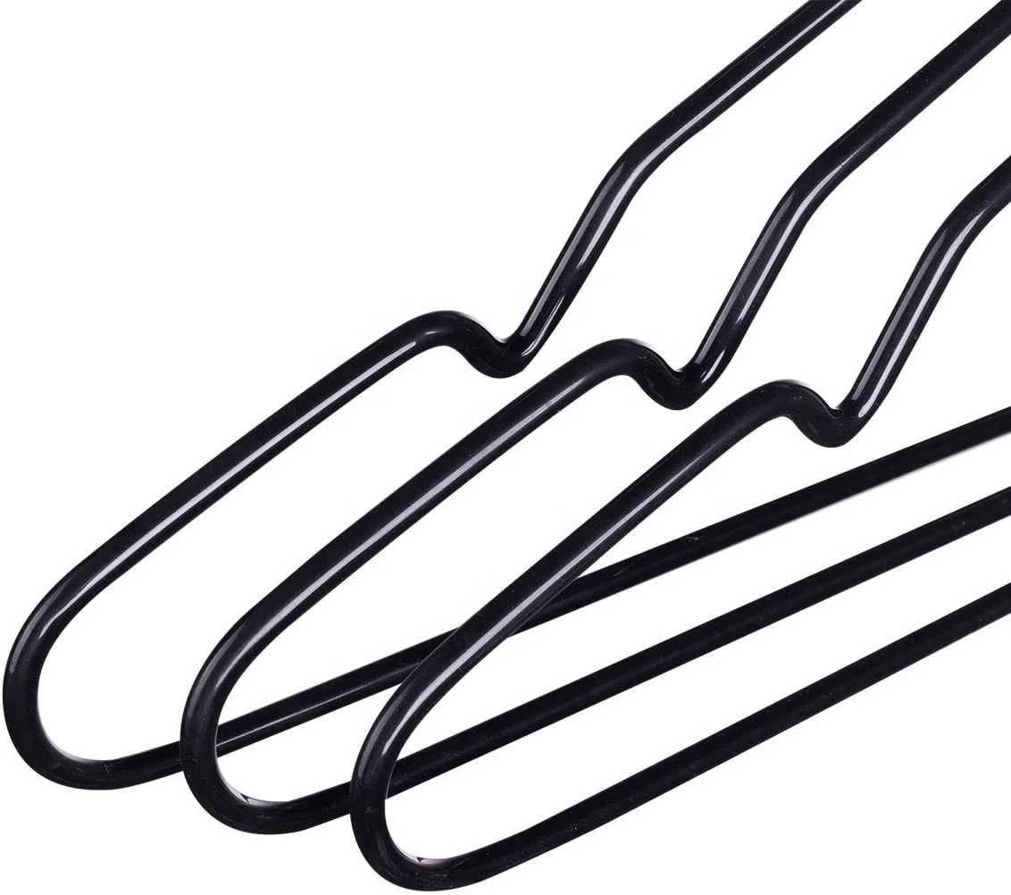 Wholesale Cheap Black Rubberized Metal Hanger for Laundry