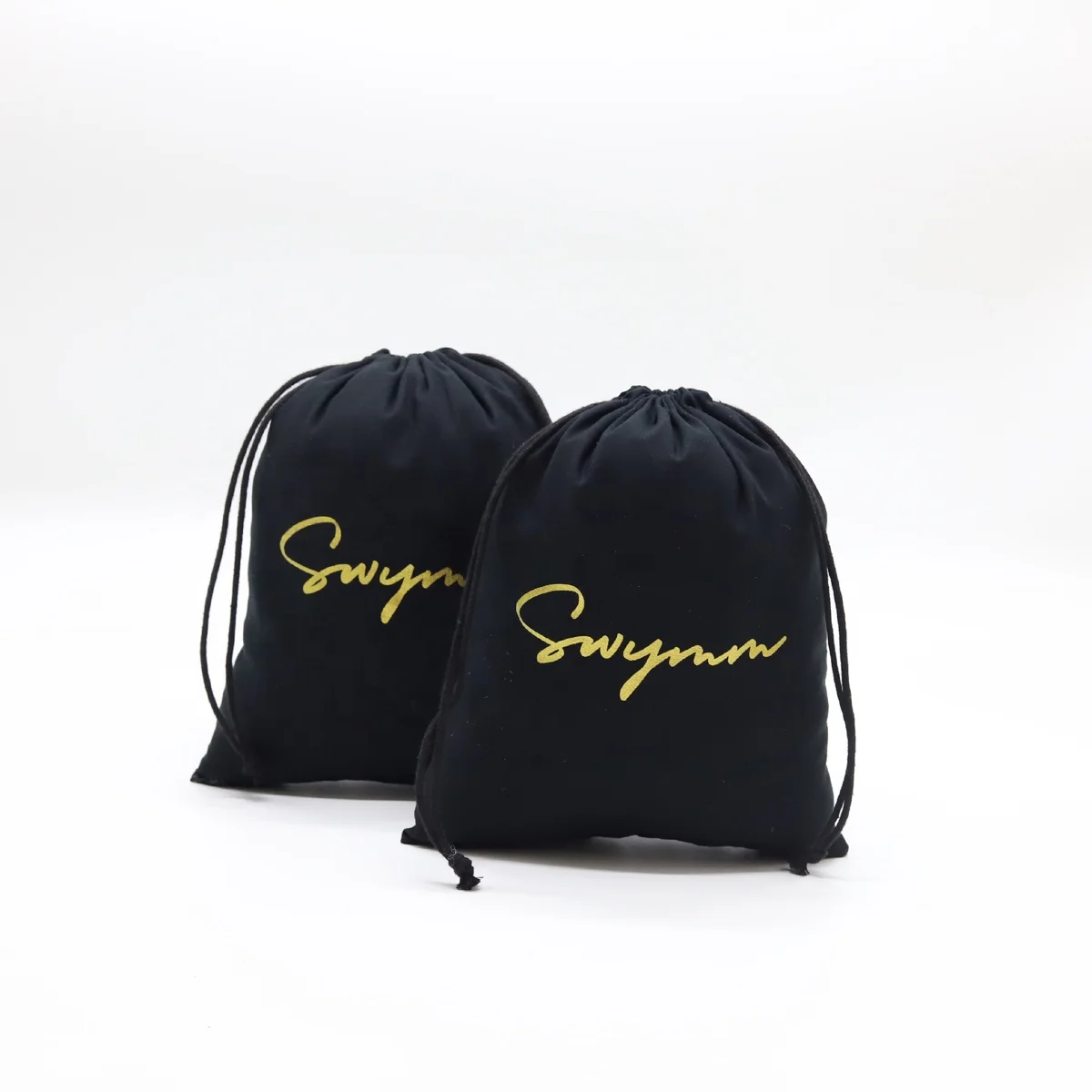 Пользовательский золотой логотип, хлопчатобумажная упаковочная сумка для детей, носков, одежды, органический подарок, шнурок, хлопчатобумажная муслиновая сумка для покупок