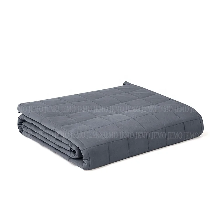 Оптовая продажа охлаждающие дышащие плотные одеяла серого цвета Хлопковое одеяло для сна премиум-класса наполнение стеклянными бусинами утяжеленное