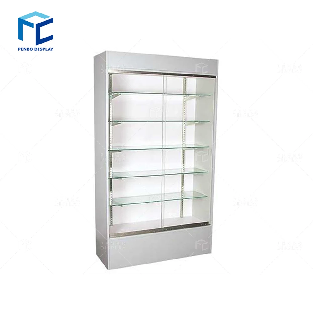 Retail Tempered Glass Display Cabinet Wall Unit Display Showcase With LED Light Smoke Shop Display Showcase