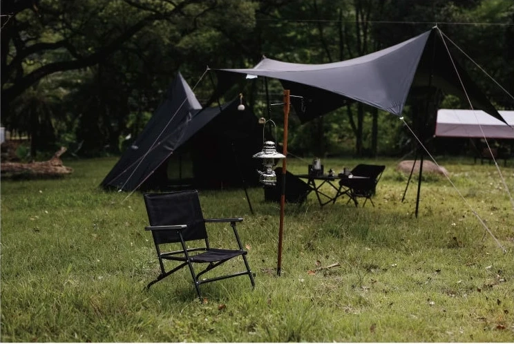 Enjoy 2023 New Style Black Portable iron steel Folding Camping Chair Lightweight for outdoor