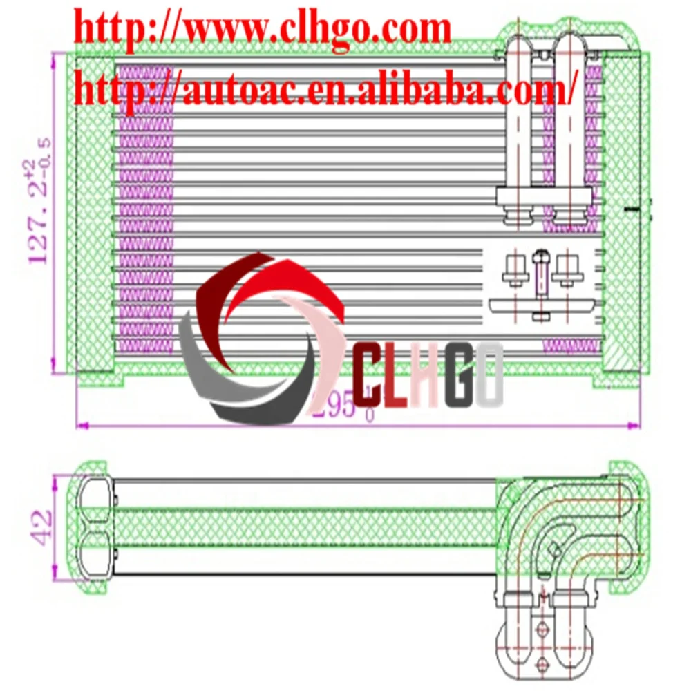 Автомобильный Медный трубчатый испаритель переменного тока/катушка испарителя переменного тока для задней части YO TA FORTUNER
