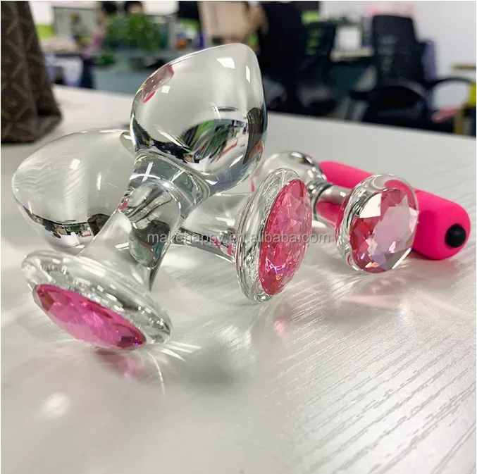 free sample S M L flash  Anal Plug Stainless Steel Jewel  Sex Toys Dilator Multi Size Remote control Butt Plug