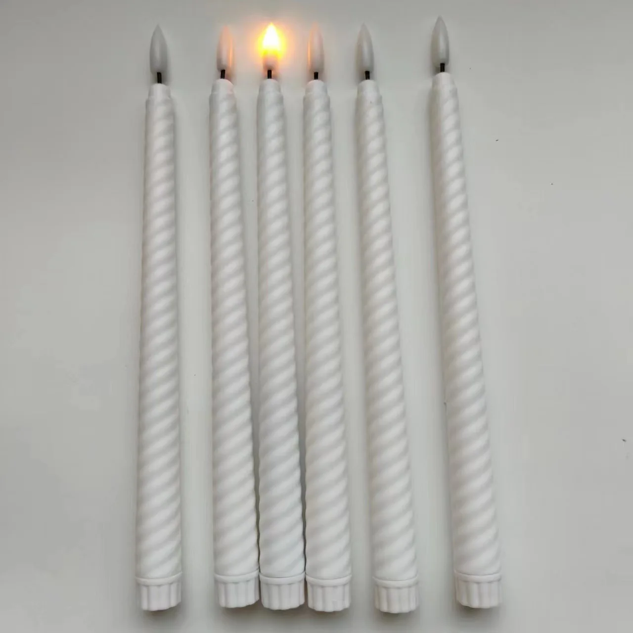 White Ivory Plastic Flameless LED Candles With Remote Control Wedding Table Decoration Battery Operated Taper LED Candle Light