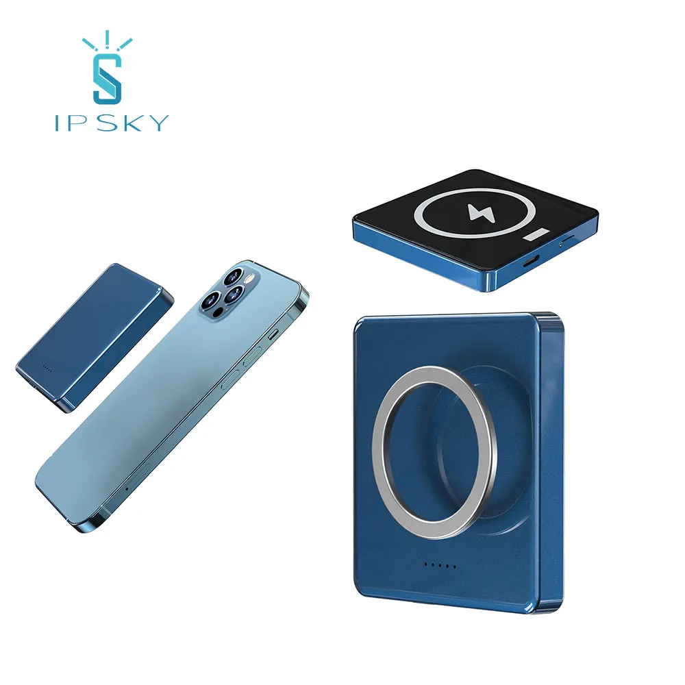 Hot Selling IPSKY Mini 20W PD 15W magnetic wireless charge 5000 MAH power bank portable power banks 10000mah magnet powerbank
