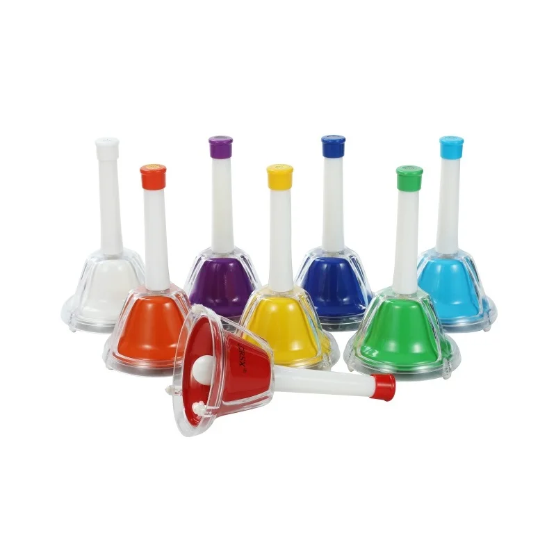 Children Rainbow Colors Toy Musical Instrument Rainbow Hand Bell