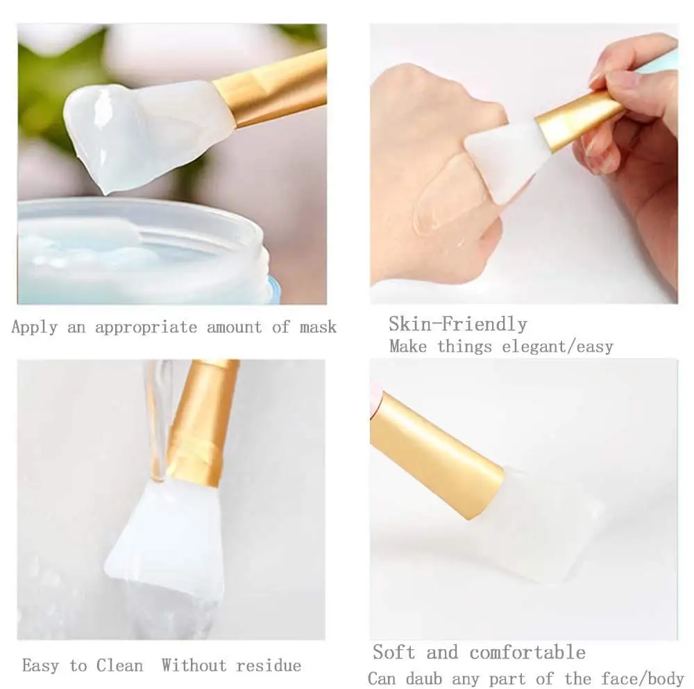 Beiqili Professional Beauty Spa Tools Soft Travel Silicone Cream Clay Applicator Vegan Face Mask Brush For Makeup Spatula Spoon