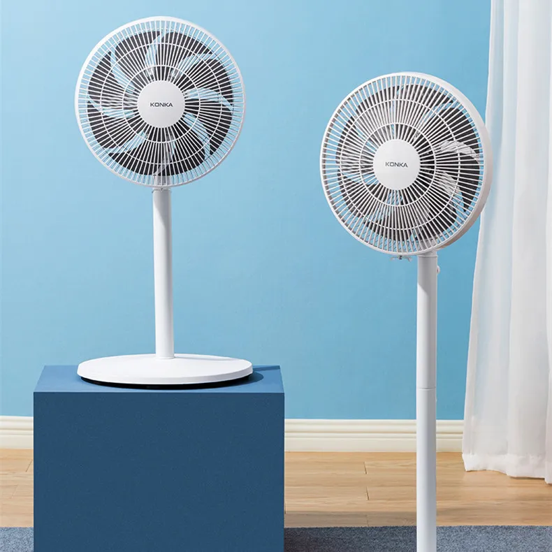 KONKA Pendulum 3 Speed Adjustable Floor Fan Electric Copper Plated Metal 16-Inch