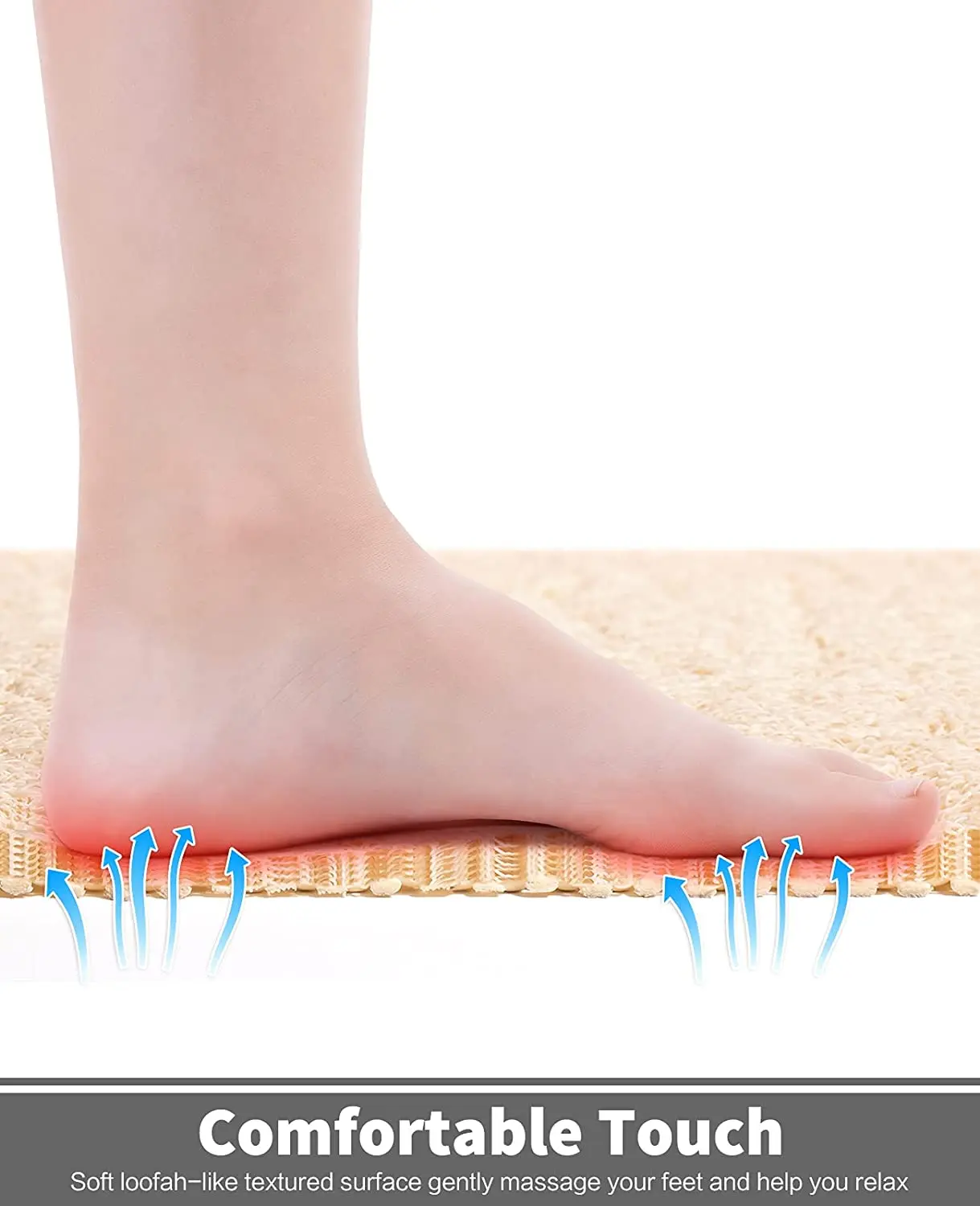 Non Slip Bath Mats Loofah Shower Mat  with Loofah Effect Comfort Bathtub Mats with Drain  PVC