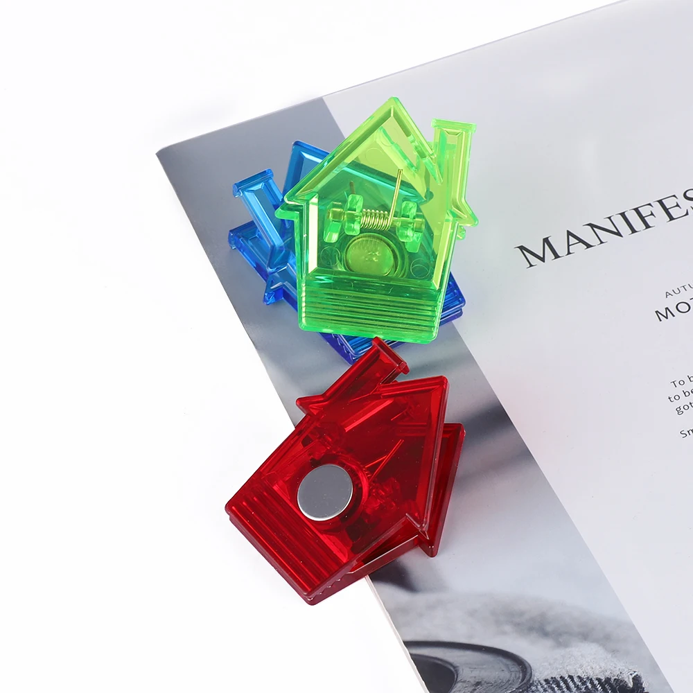 Promotional Plastic Magnetic Memo Clips Colorful Fridge Magnetic Clip