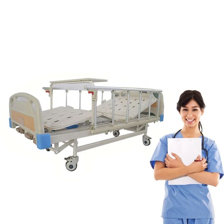 BCA-141 China Mechanical Three Function Height Adjustable Hospital Equipment Beds Manual Medical Patient Bed 3 Crank For Clinic