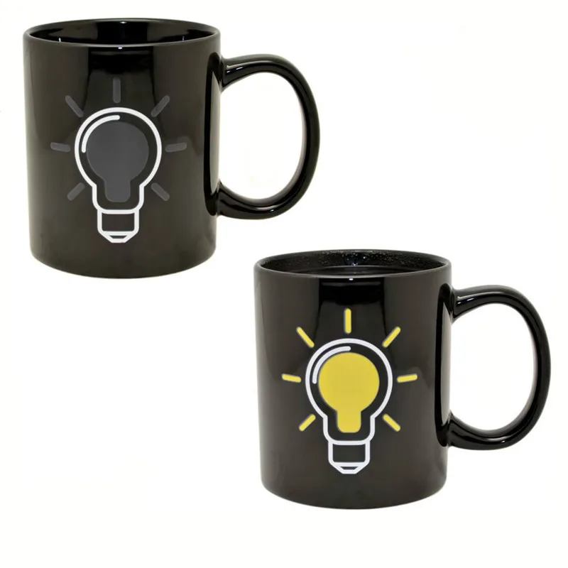 Changed Light Bulb Temperature-sensitive Color Personalized Ceramic Literary Coffee Cup Mug