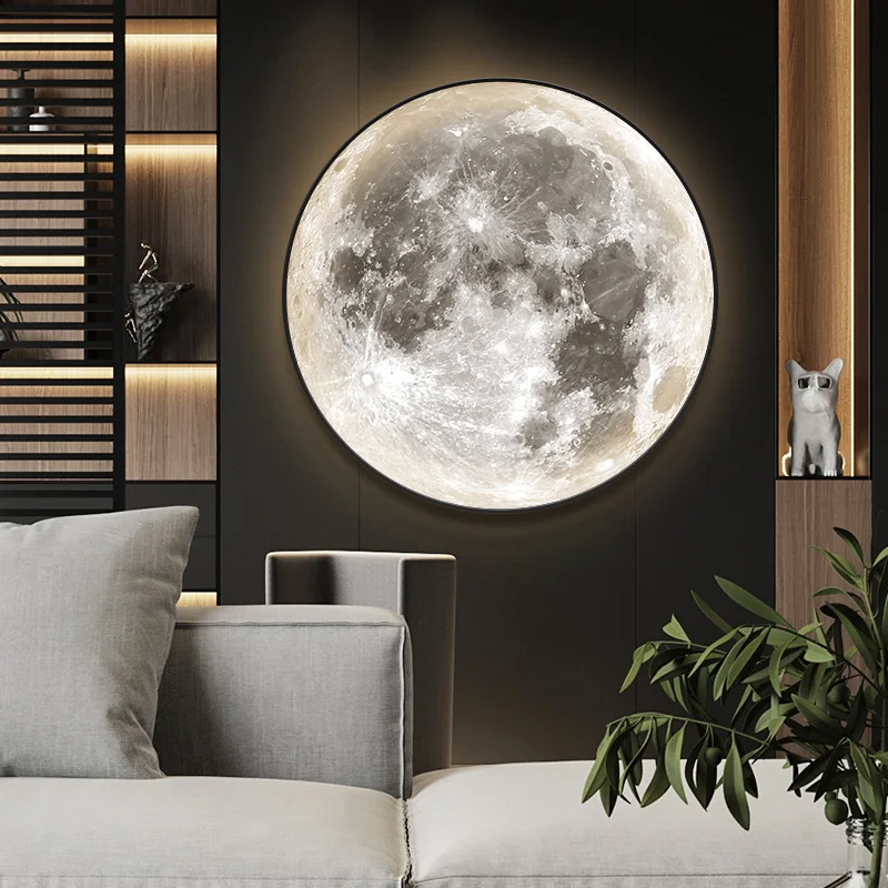 Moon wall lamp simple living room background wall decorative lamp Nordic art bedroom mural lamp