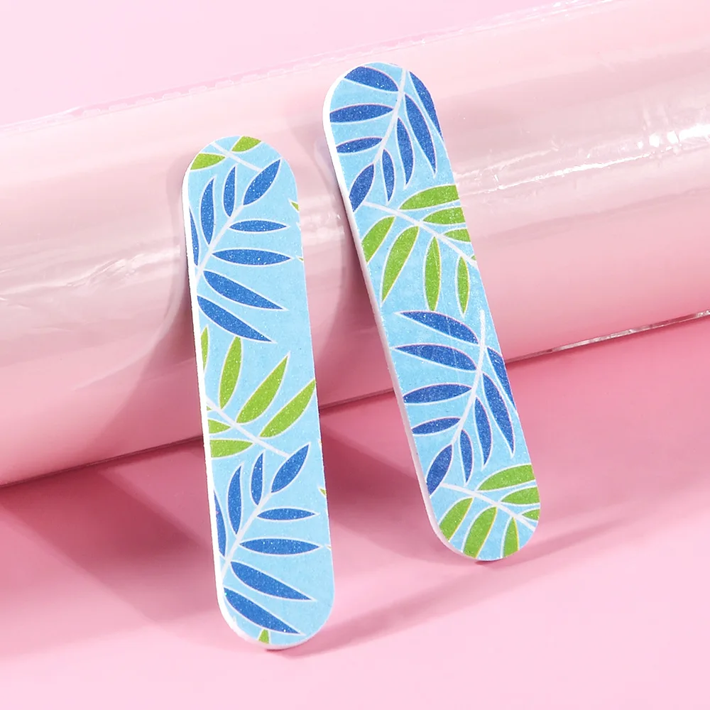 Wholesale Nail Supplies Painted Mini Nail File Portable Washable 100/180 Grit Thin Nail File