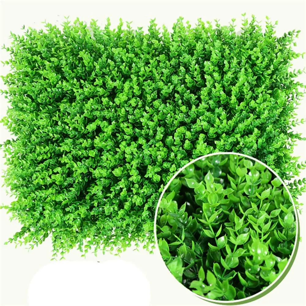 Artificial Boxwood Wall Hedge Garden Privacy Leaves Panels Green Grass Wall