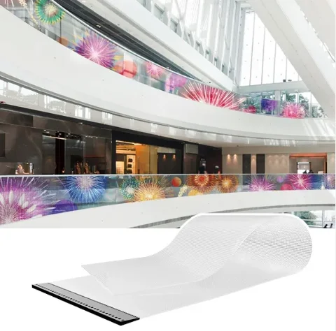 advertising adhesive sticky flexible P6 High Transparent P4 Film display on glass flexible led film