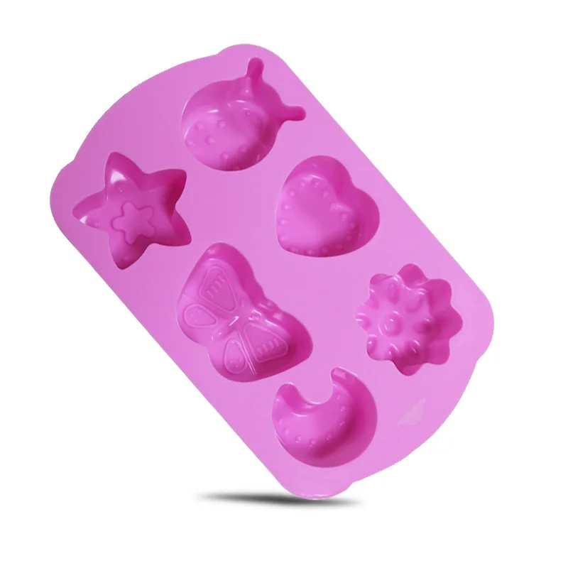 Yongli E-31 6 cavity insects butterfly moon star shaped 3d candy chocolate silicone molds cake decorating baking candy moulds