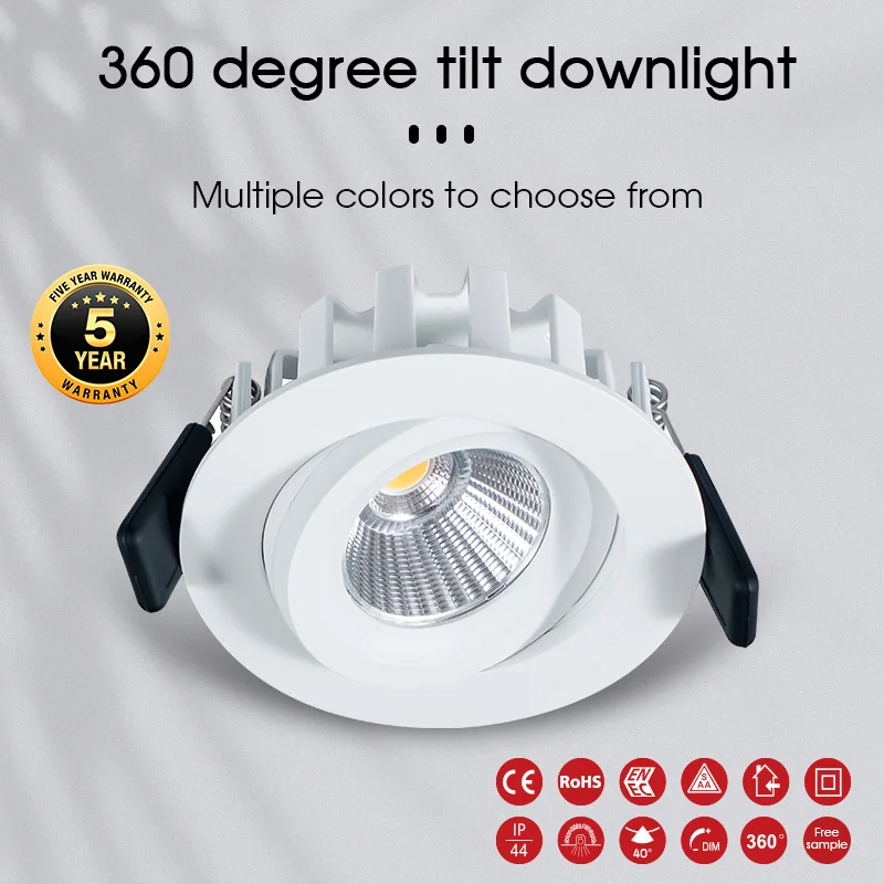 Ip44 frameless led ceiling gu10 saa led recessed new design opple ar111 adjustable spot head skd downlight