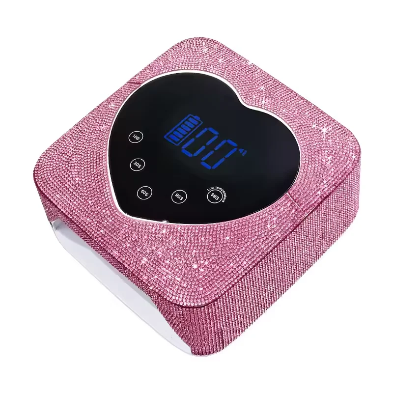 Diamond 72w Heart-shaped Touch Screen Rechargeable Uv Led Nail Lamp Cordless Wireless Professional Gel Nail Light Polish Dryer