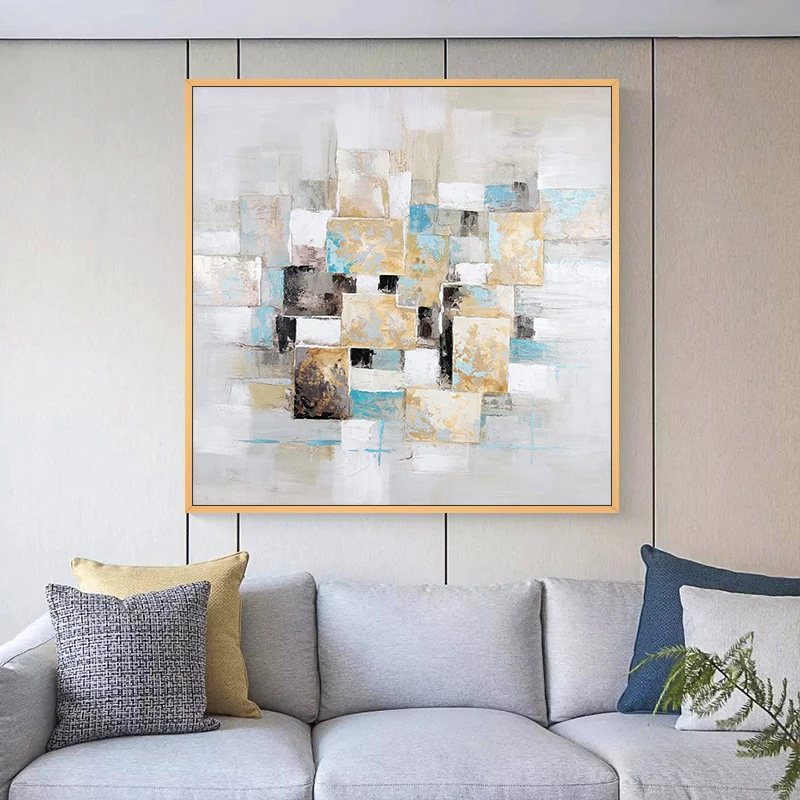Custom modern luxury wall art picture hand painted abstract canvas oil painting handmade artwork for living room home decor