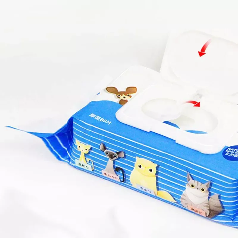 Custom Pet Wipes Canister Private Label Organic Pet Wipes Natural Non-woven Fabric Pet Cleaning Wipes