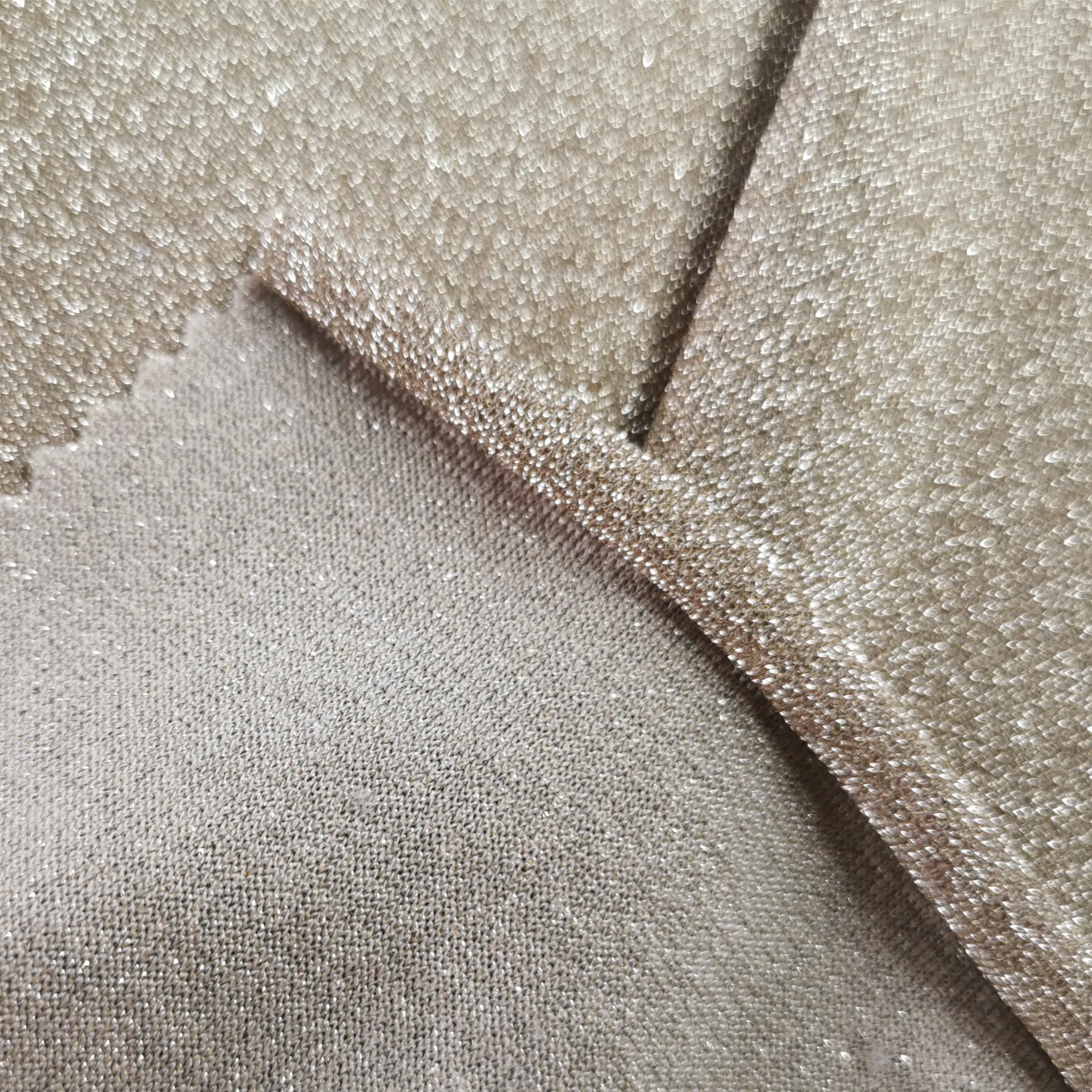 OEM accept  solid color nylon polyester fabric knitted shinny fabric for dress