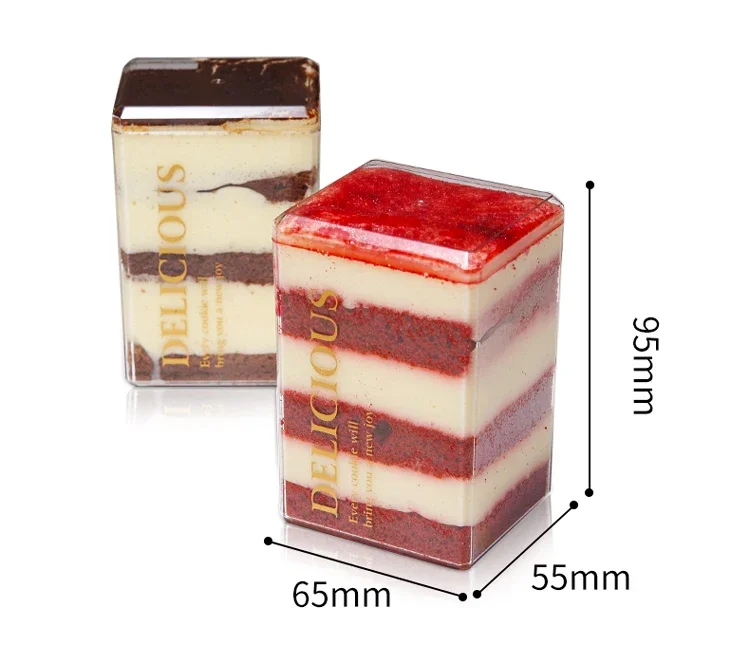 wholesale transparent food candy cake cookie box packaging plastic box small clear hard square plastic dessert box with lid