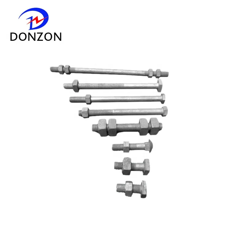 Hot - Dip Galvanized Stainless Steel hex head bolts with hex nuts and washer