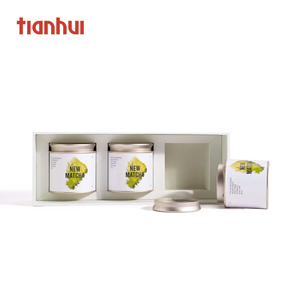 Tianhui Customized Composite Canister with Double Lid Tea Can Eco-friendly Packaging for Coffee Powder Tea Tin