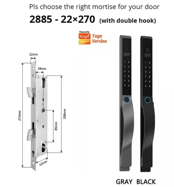 Hot Black 3D Face Luxury IP68 Glass smart lock Wholesale Factory Cheap Tuya TT Digital Smart Card Key Grey Electronic Door Locks