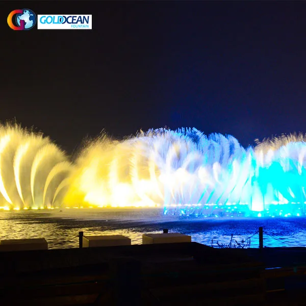 LED Light Dancing Water Stainless Steel Floating Musical Fountain