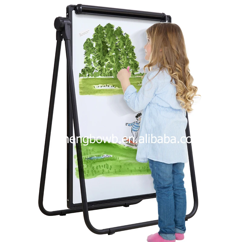 Height Angle Adjustable U Stand Double Sided Whteboard Flipchart Easel Board for Office School Home