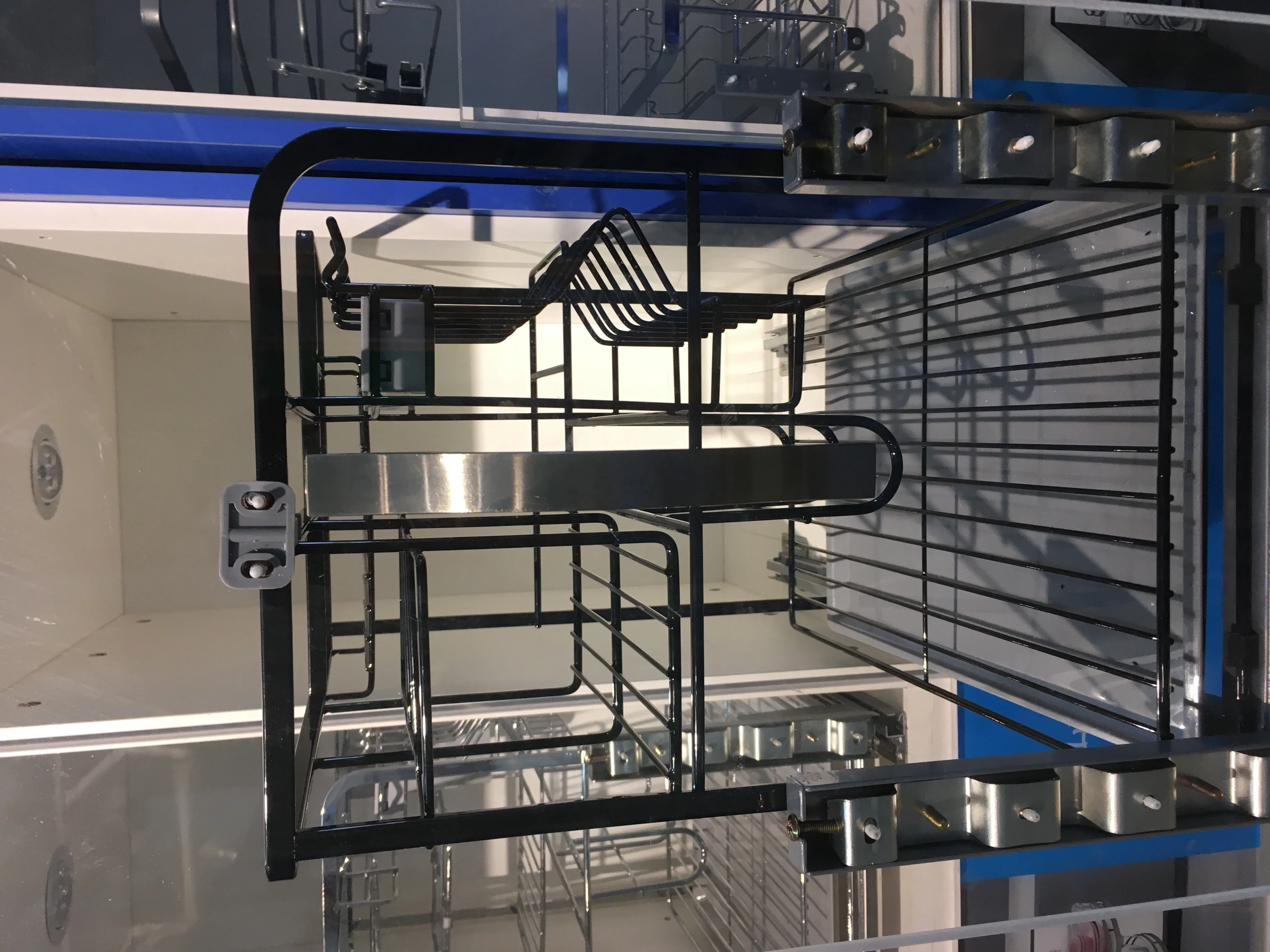 Nano Powder Coating Steel Cutlery Tableware Kitchen Cabinet Accessories Wire Basket Pull Out Pull-out Pullout Basket for storage