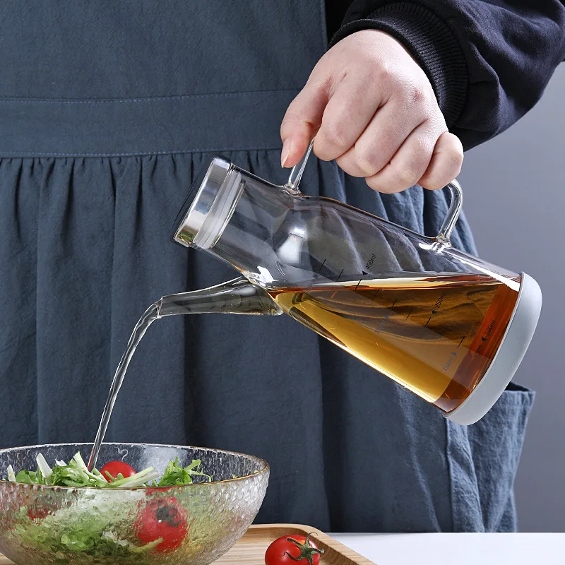 18oz/550ml seasoning glass bottle olive oil pot with 304 steel stainless lids