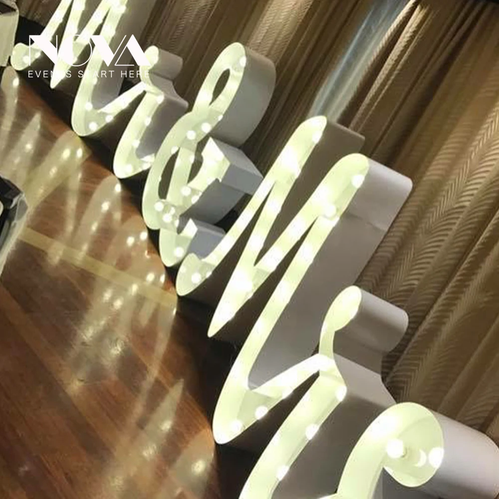 Custom Giant Love Led Letter Sign Light Mr Mrs Led 4ft Marquee Sign Letters