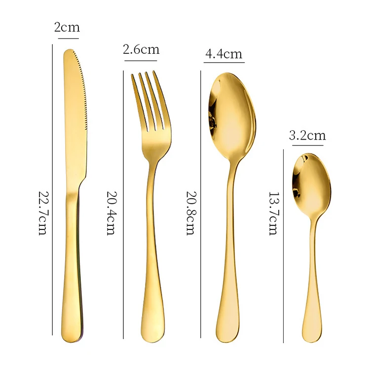 Luxury Hotel 36/48Pcs Vietnam Stainless Steel Flatware Sets Gold Cutlery Set for Wedding Knife Fork and Spoon Set for Restaurant