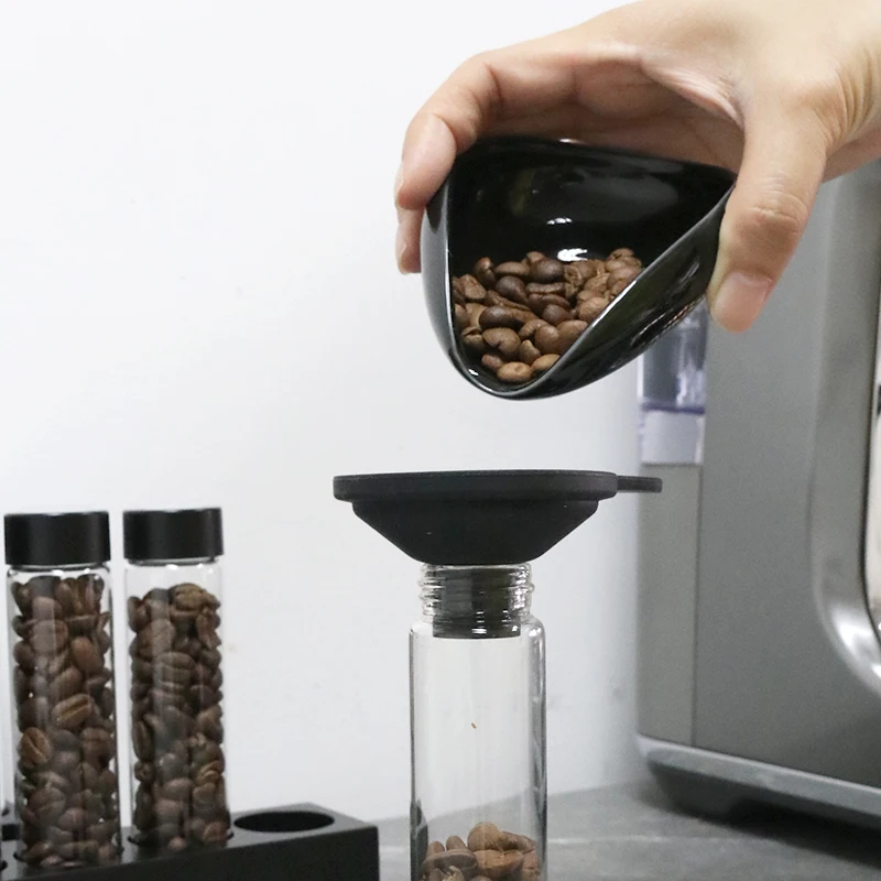 Single Dose Glass Jars Containers Airtight Sealed Borosilicate Aroma Valve 12 Holes Espresso with Coffee Bean Glass Tub