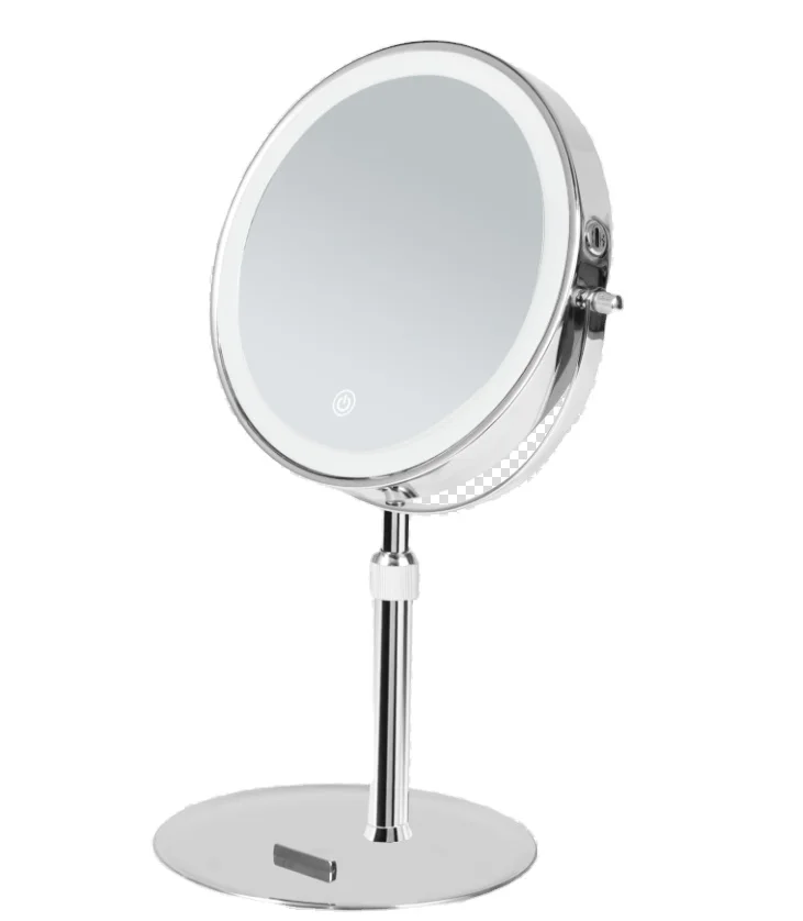Manufacturer of double-sided Telescopic Rod metal makeup Mirror Luxury bedroom desktop makeup mirror Custom female makeup mirror