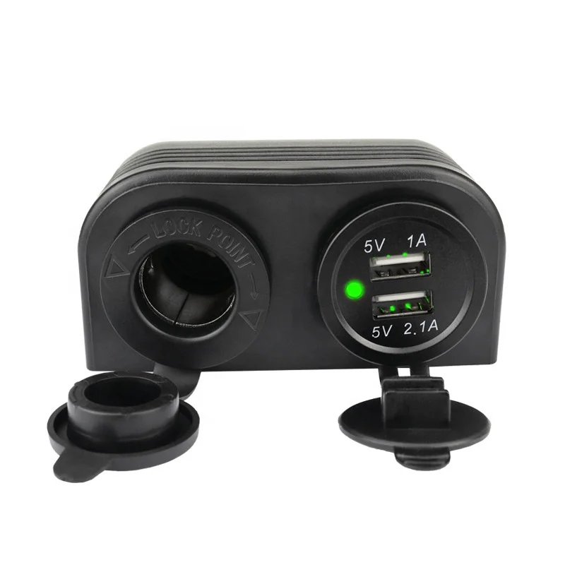 1A 12V 24V модифицированный автомобильный прикуриватель двойное зарядное устройство USB с двумя отверстиями крышка палатки Панель Крепление для грузовика лодки мотоцикла